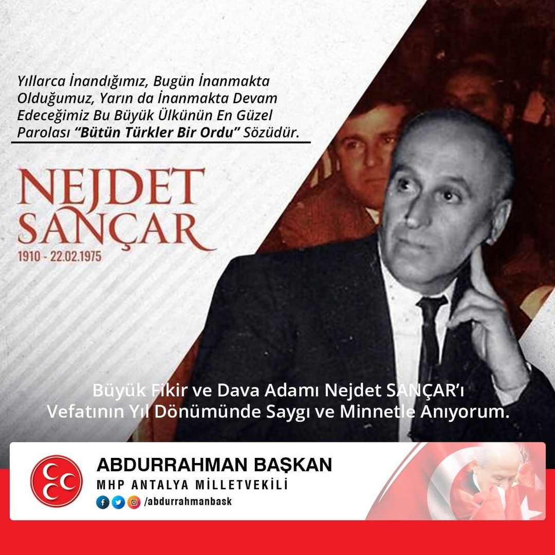 Türk Milliyetçisi Nejdet Sançar'ın Vefatının Yıl Dönümüne Anma Törenleriyle Saygı Duruşu