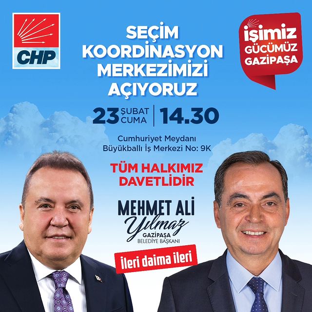 Antalya'da CHP'nin açacağı Seçim Koordinasyon Merkezi'nin açılışı Muhittin Böcek'in katılımıyla gerçekleşecek